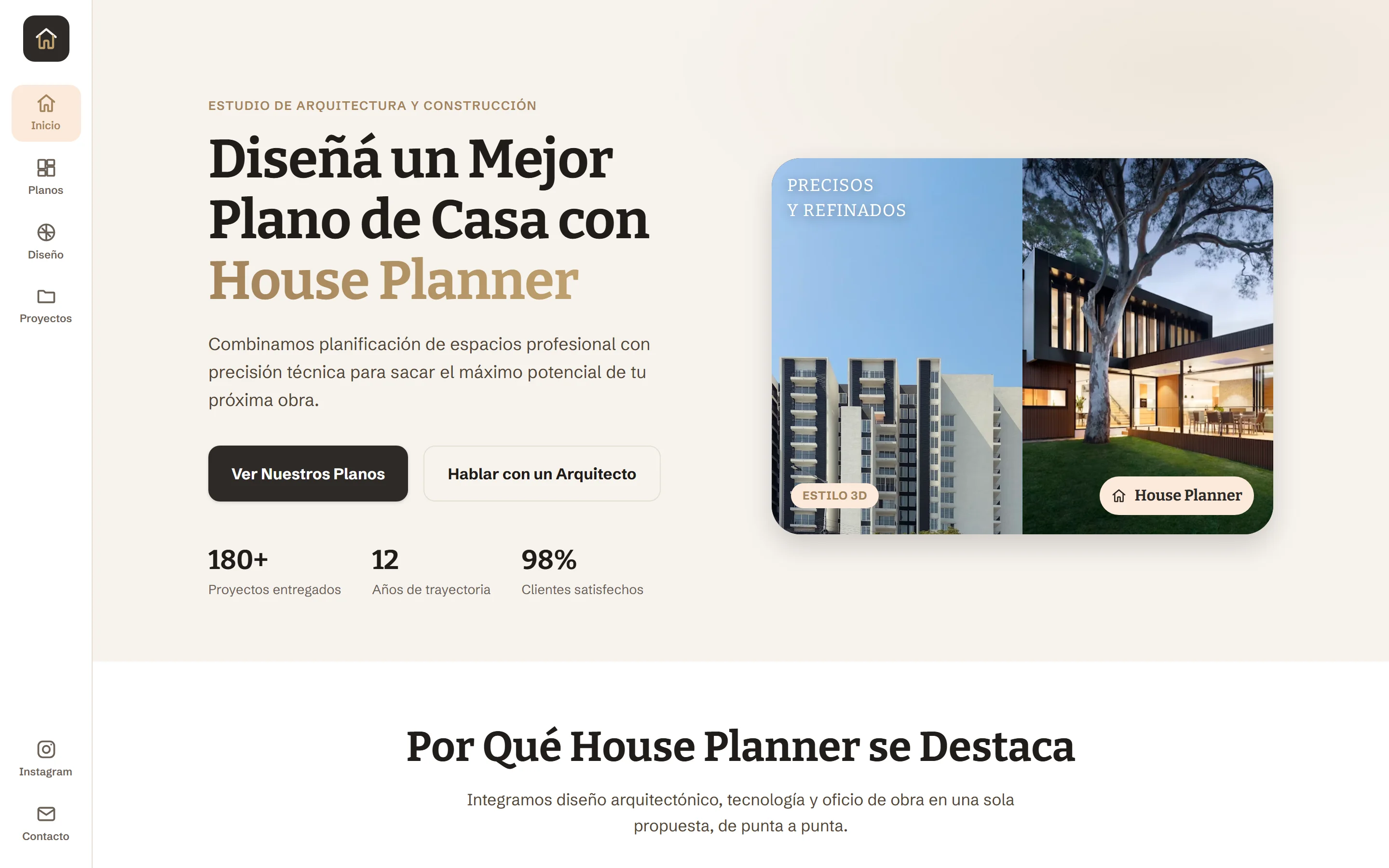 Captura del sitio House Planner